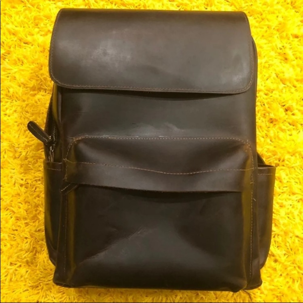 Handmade Brown Leather Backpack Germany